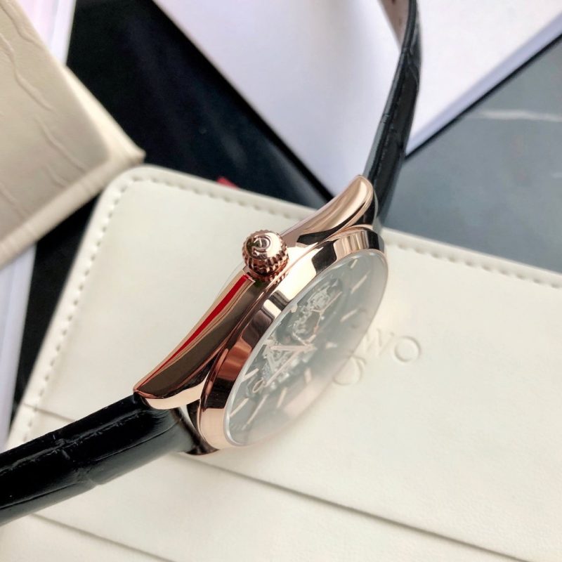 SEAMASTER SKELETON DIAL ROSE GOLD CASE LEATHER