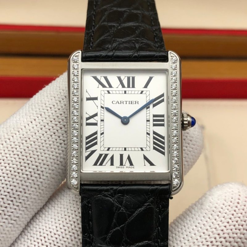 13272491316930775 TANK LOUIS QUARTZ STEEL CASE DIAMOND BEZEL