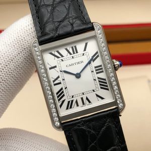 13272491330942341 TANK LOUIS QUARTZ STEEL CASE DIAMOND BEZEL