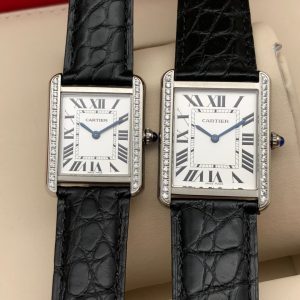 13272491332052529 TANK LOUIS QUARTZ STEEL CASE DIAMOND BEZEL