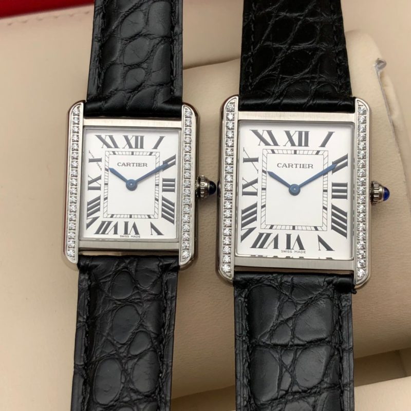 13272491332052529 TANK LOUIS QUARTZ STEEL CASE DIAMOND BEZEL