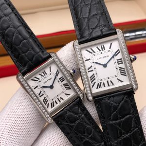 13272491333131968 TANK LOUIS QUARTZ STEEL CASE DIAMOND BEZEL