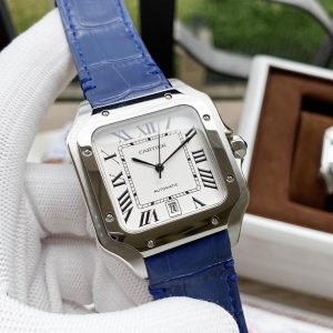 13272571763306047 SANTOS DE CARTIE 39MM STEEL CASE LEATHER STRAP