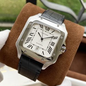 13272571772721152 SANTOS DE CARTIE 39MM STEEL CASE LEATHER STRAP