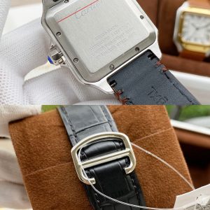 13272571774293474 SANTOS DE CARTIE 39MM STEEL CASE LEATHER STRAP