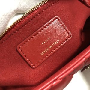 LARGE LADY BAG 32CM RED CANNAGE LAMBSKIN