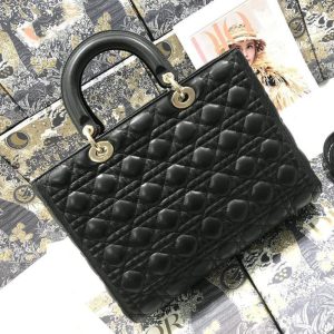 13272662773179715_1bbfcdac-45d8-4a29-b248-3dd4ea8a90eb LARGE LADY BAG 32CM BLACK CANNAGE LAMBSKIN