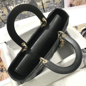 13272662777683173_2aada993-d44f-407f-b90b-4db439940f05 LARGE LADY BAG 32CM BLACK CANNAGE LAMBSKIN