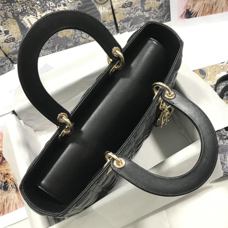 13272662777683173_2aada993-d44f-407f-b90b-4db439940f05 LARGE LADY BAG 32CM BLACK CANNAGE LAMBSKIN