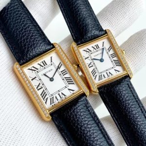 13272919589535971 TANK SOLO QUARTZ DIAMOND BEZEL CALF SKIN