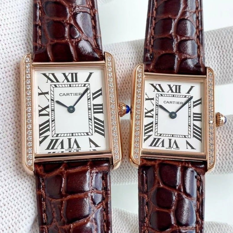 13272919813759450 TANK SOLO QUARTZ DIAMOND BEZEL CROCODILE SKIN