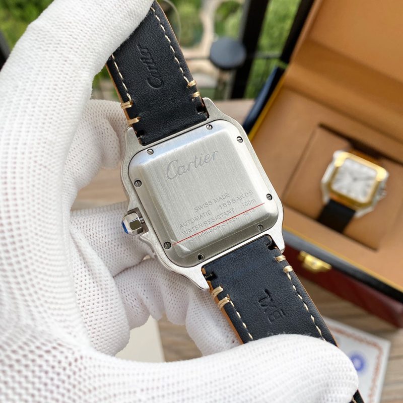 13273087324689157 SANTOS 38MM GOLD STEEL AUTOMATIC LEATHER