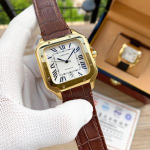 13273087387690675 SANTOS 38MM GOLD CASE AUTOMATIC LEATHER