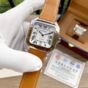 13273087429368067 SANTOS 38MM ROSE GOLD STEEL AUTOMATIC LEATHER