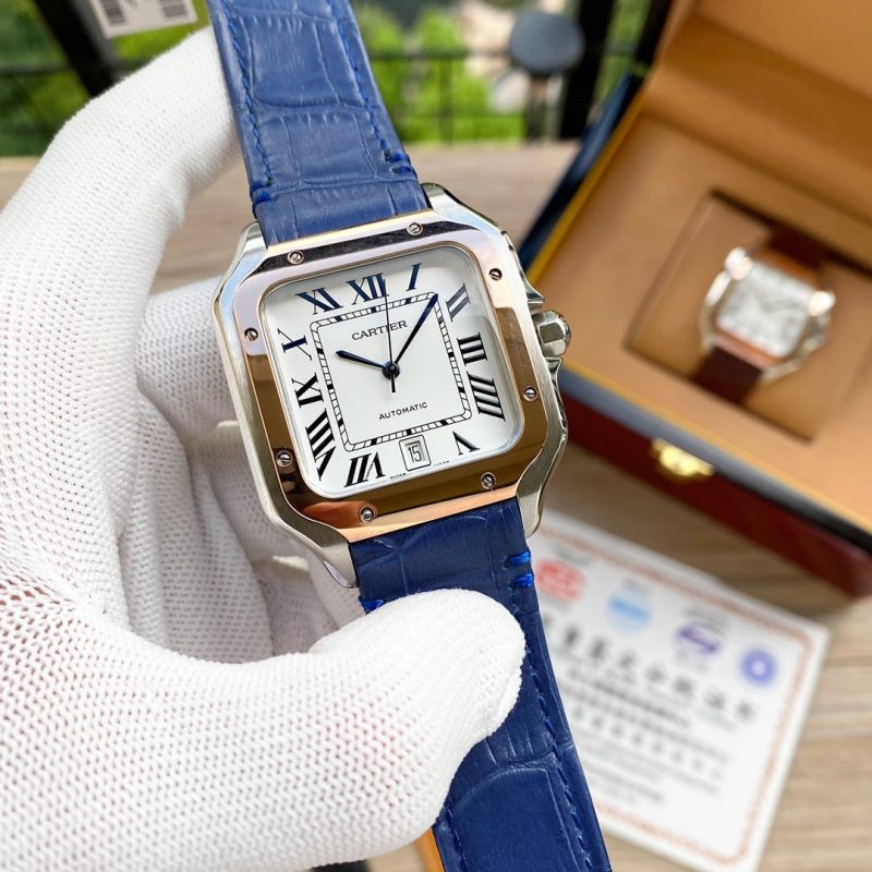 13273087431468007 SANTOS 38MM ROSE GOLD STEEL AUTOMATIC LEATHER