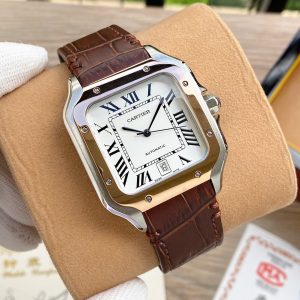 13273087432467335 SANTOS 38MM ROSE GOLD STEEL AUTOMATIC LEATHER