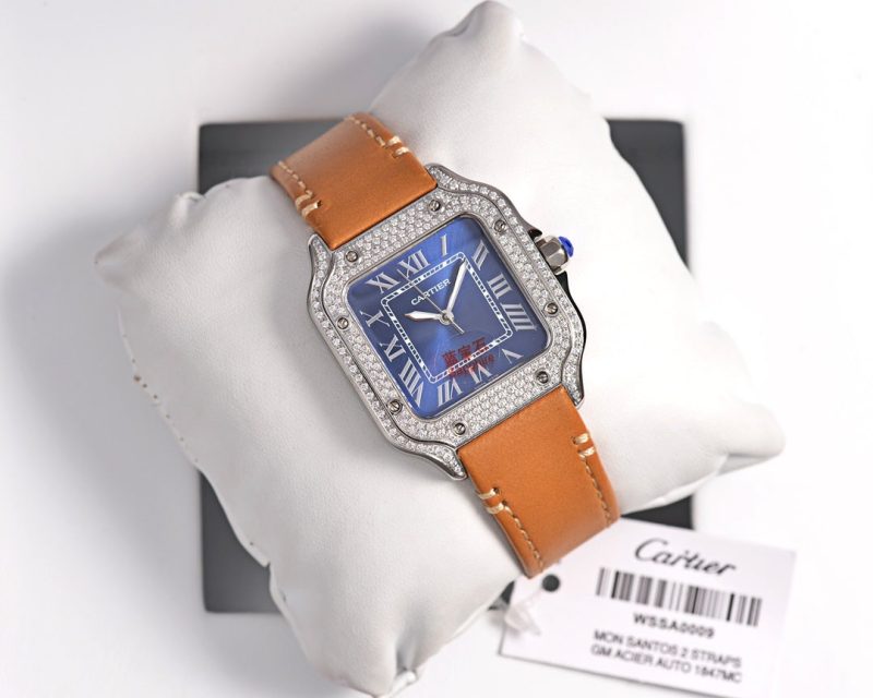SANTOS LADY 35MM QUARTZ STEEL CASE LEATHER