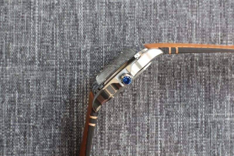 SANTOS 34MM STEEL CASE BROWN LEATHER