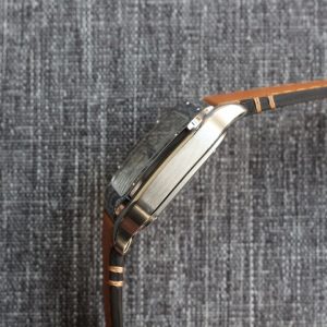 SANTOS 34MM STEEL CASE BROWN LEATHER