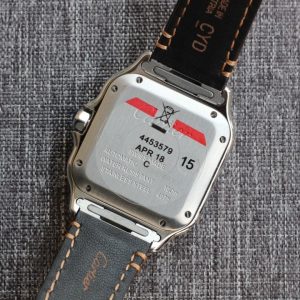 SANTOS 34MM STEEL CASE BROWN LEATHER