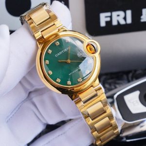 13274466056375584 BALLON BLEU 33MM GOLD GREEN DIAL DIAMOND NUMERALS