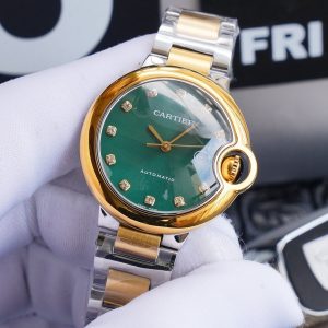 13274466059373701 BALLON BLEU 33MM GOLD GREEN DIAL DIAMOND NUMERALS