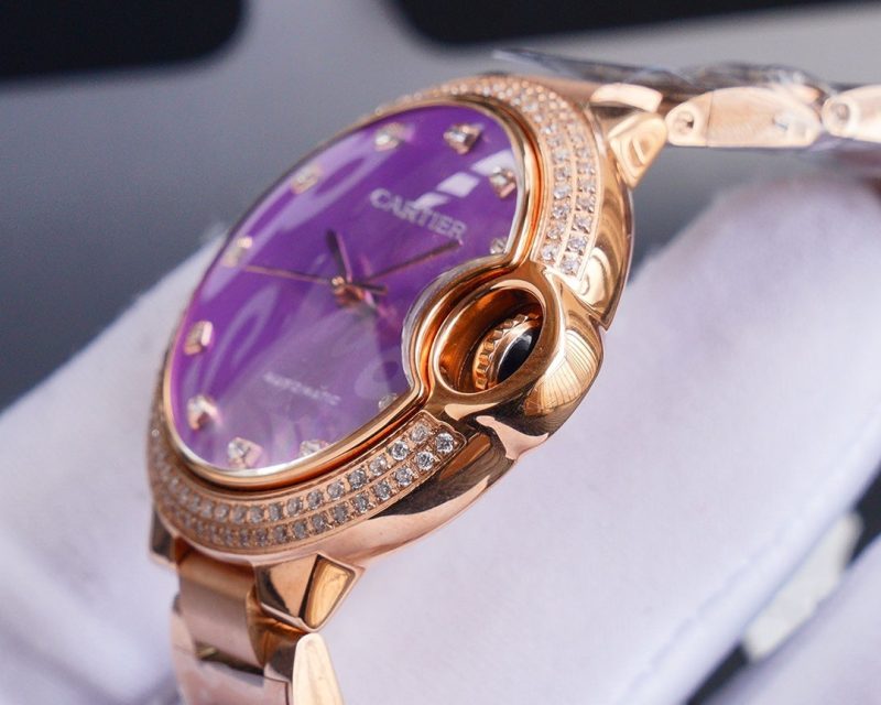 BALLON BLEU 33MM ROSE GOLD PURPLE DIAL