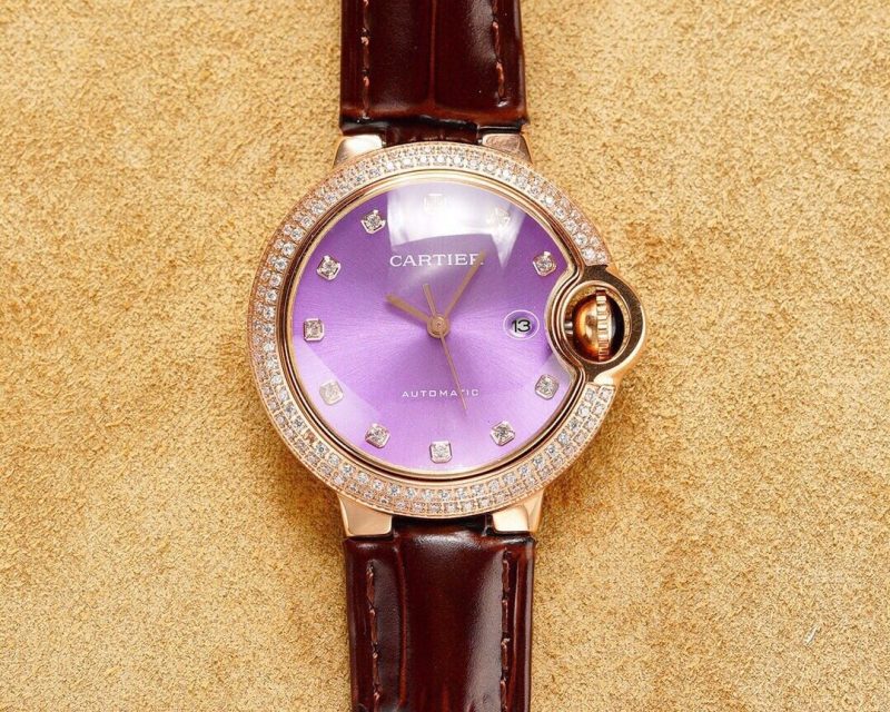 13274466772409427 BALLON BLEU 33MM ROSE GOLD CASE PINK DIAL LEATHER STRAP