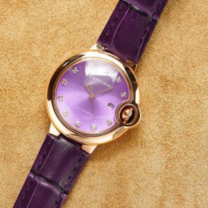 13274466774115273 BALLON BLEU 33MM ROSE GOLD CASE PINK DIAL LEATHER STRAP