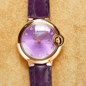 13274466775002141 BALLON BLEU 33MM ROSE GOLD CASE PINK DIAL LEATHER STRAP