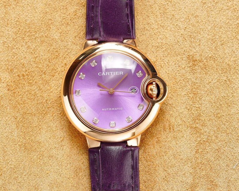 13274466775002141 BALLON BLEU 33MM ROSE GOLD CASE PINK DIAL LEATHER STRAP