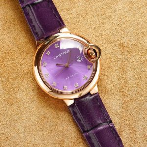 13274466775800008 BALLON BLEU 33MM ROSE GOLD CASE PINK DIAL LEATHER STRAP