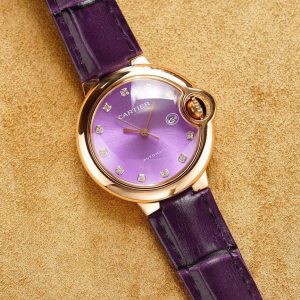 13274466776601380 BALLON BLEU 33MM ROSE GOLD CASE PINK DIAL LEATHER STRAP