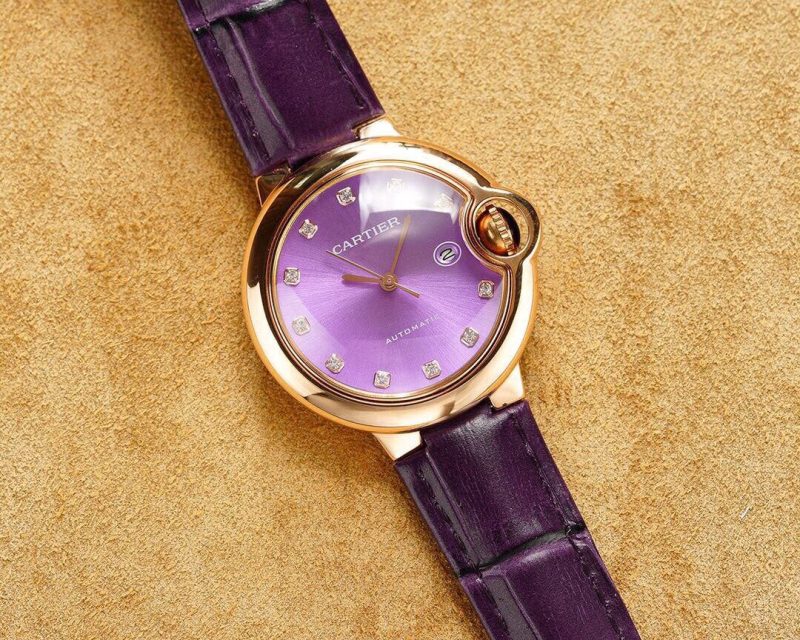 13274466776601380 BALLON BLEU 33MM ROSE GOLD CASE PINK DIAL LEATHER STRAP