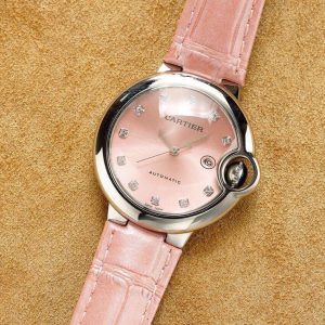 13274466899732533 BALLON BLEU 33MM STEEL CASE DIAMOND NUMERALS LEATHER STRAP