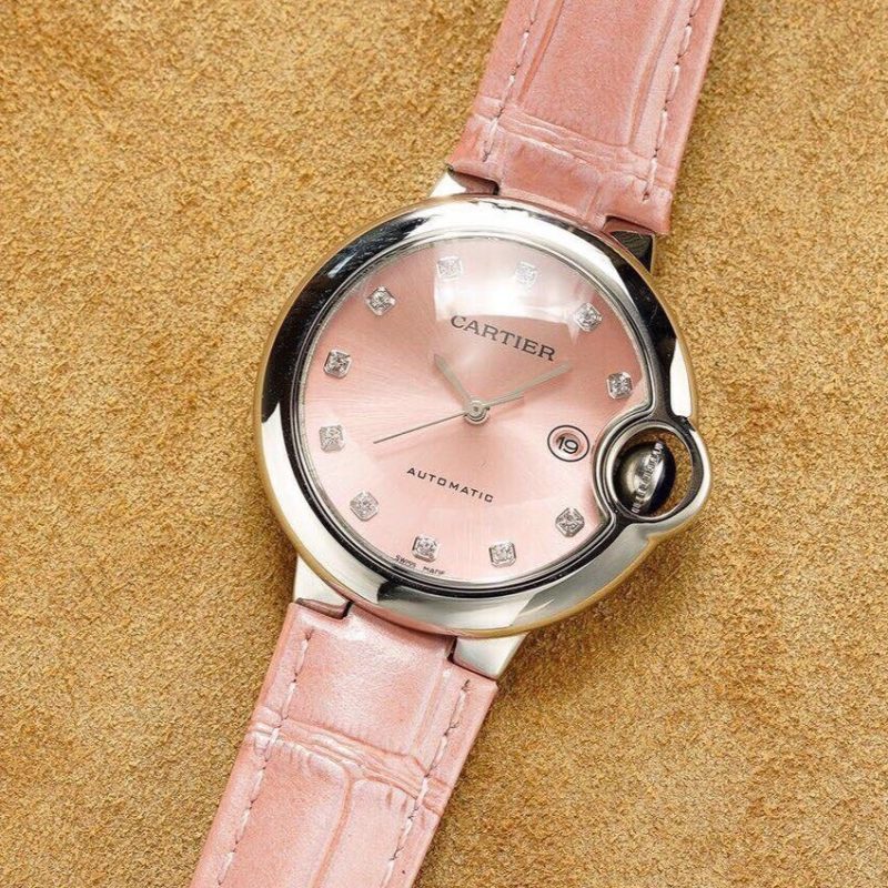 13274466899732533 BALLON BLEU 33MM STEEL CASE DIAMOND NUMERALS LEATHER STRAP