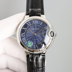 13274555747587766 BALLON BLEU 42MM STEEL CASE BLUE DIAL LEATHER