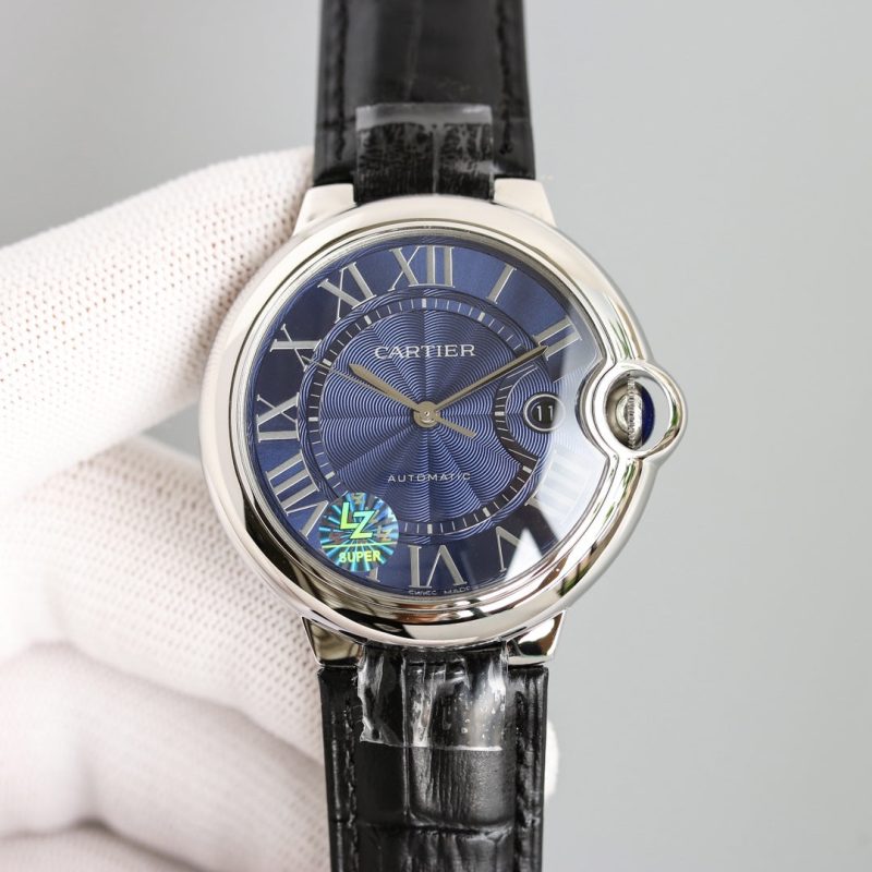 13274555747587766 BALLON BLEU 42MM STEEL CASE BLUE DIAL LEATHER