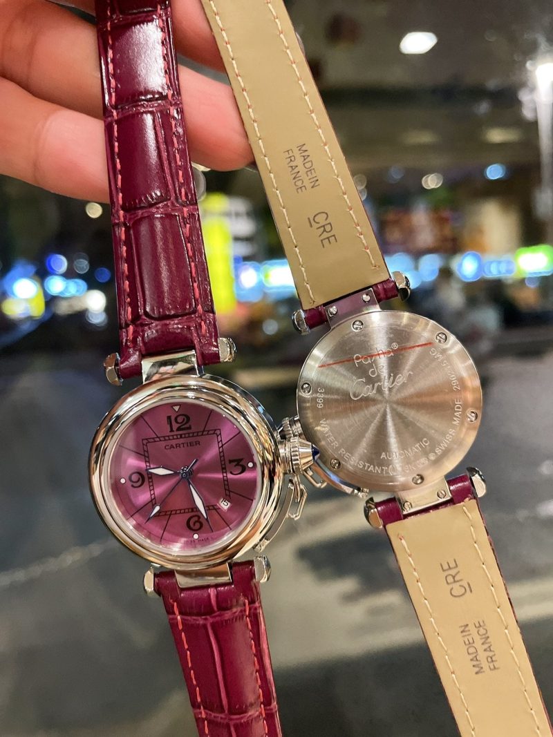 13274635776260547 PASHA DE CARTIER 35MM QUARTZ DARK PINK DIAL
