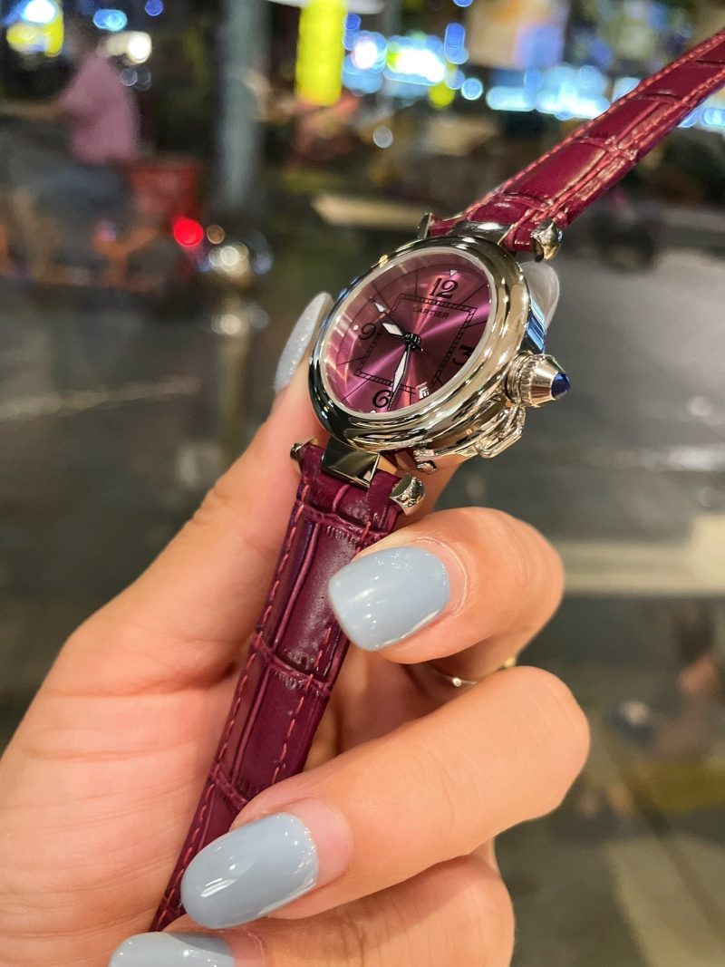 13274635777140920 PASHA DE CARTIER 35MM QUARTZ DARK PINK DIAL