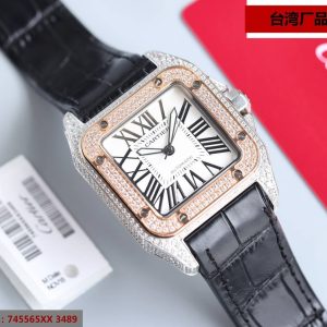 13275068536213185 SANTOS 100XL 42MM DIAMOND ROSE GOLD BEZEL