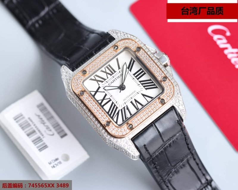 13275068536213185 SANTOS 100XL 42MM DIAMOND ROSE GOLD BEZEL
