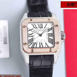 13275068554534431 SANTOS 100XL 42MM DIAMOND ROSE GOLD BEZEL