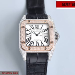 13275068556714930 SANTOS 100XL 42MM DIAMOND ROSE GOLD BEZEL
