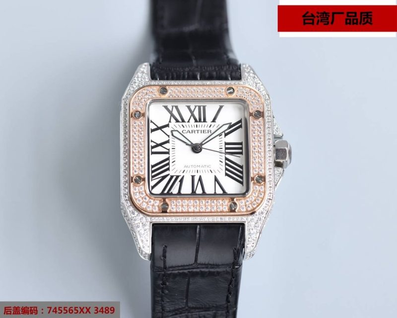 13275068556714930 SANTOS 100XL 42MM DIAMOND ROSE GOLD BEZEL