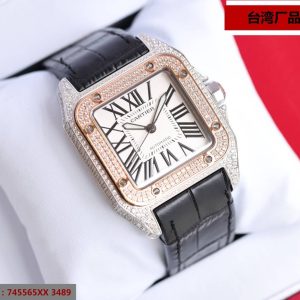 13275068558011409 SANTOS 100XL 42MM DIAMOND ROSE GOLD BEZEL