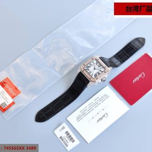 13275068560734336 SANTOS 100XL 42MM DIAMOND ROSE GOLD BEZEL