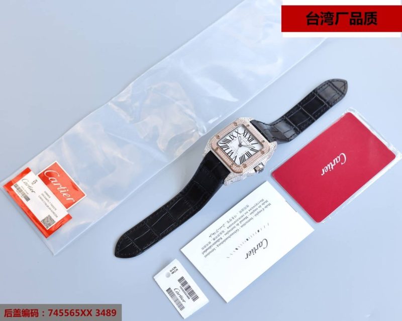 13275068560734336 SANTOS 100XL 42MM DIAMOND ROSE GOLD BEZEL