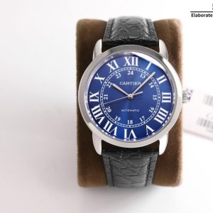 13275320957686525 RONDE SOLO DE CARTIE WHITE DIAL BLACK LEATHER