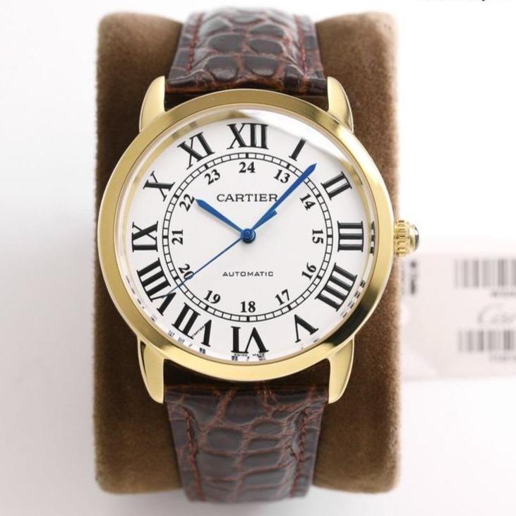 13275320963829080 RONDE SOLO DE CARTIE WHITE DIAL BLACK LEATHER